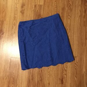 Talbots Women's Eyelet A-Line Skirt Royal Blue Size NWT cotton lined NWT size 12